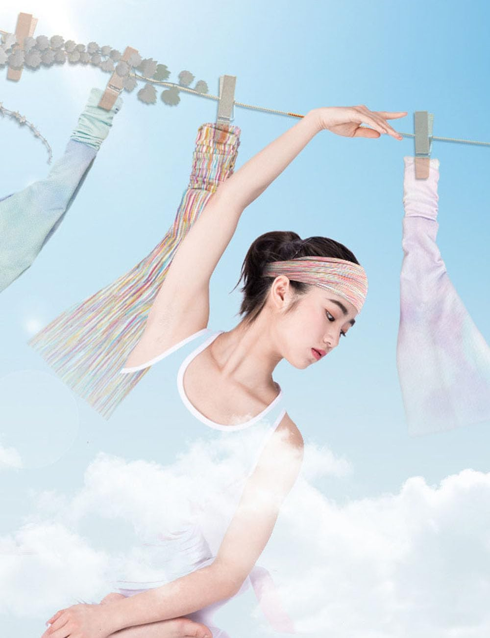 Workout Sweatbands Sports Yoga Hairbands 3Pcs, for Fitness Elastic Athletic Non Slip Wicking Headscarf for Womens image number 5