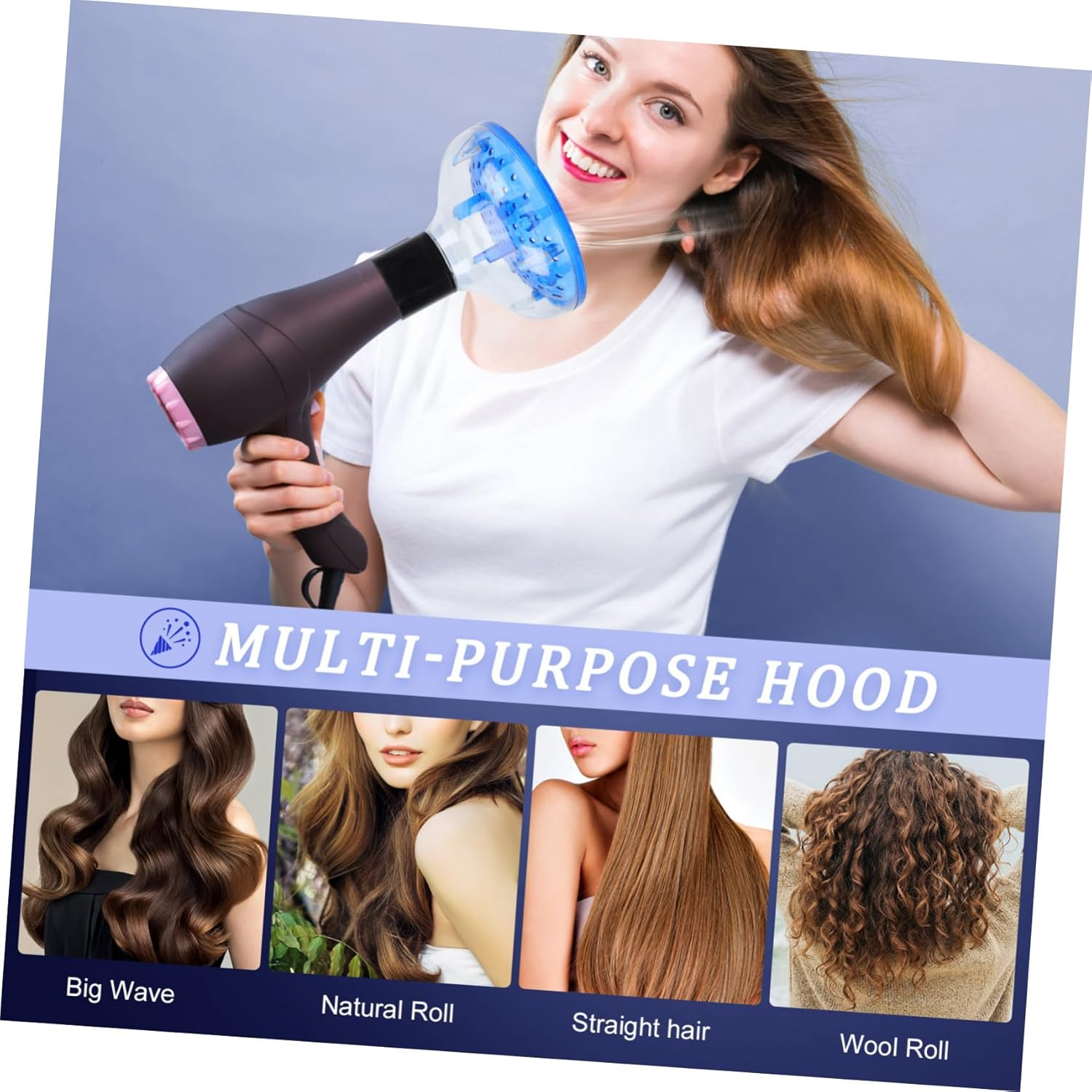 LABRIMP Hair Dryer Diffuser Attachment for Wavy Hair Lightweight Portable Blow Dryer Nozzle for Gentle Even Airflow Heat Protection and Frizz Reduction Travel Friendly Styling Tool image number 3