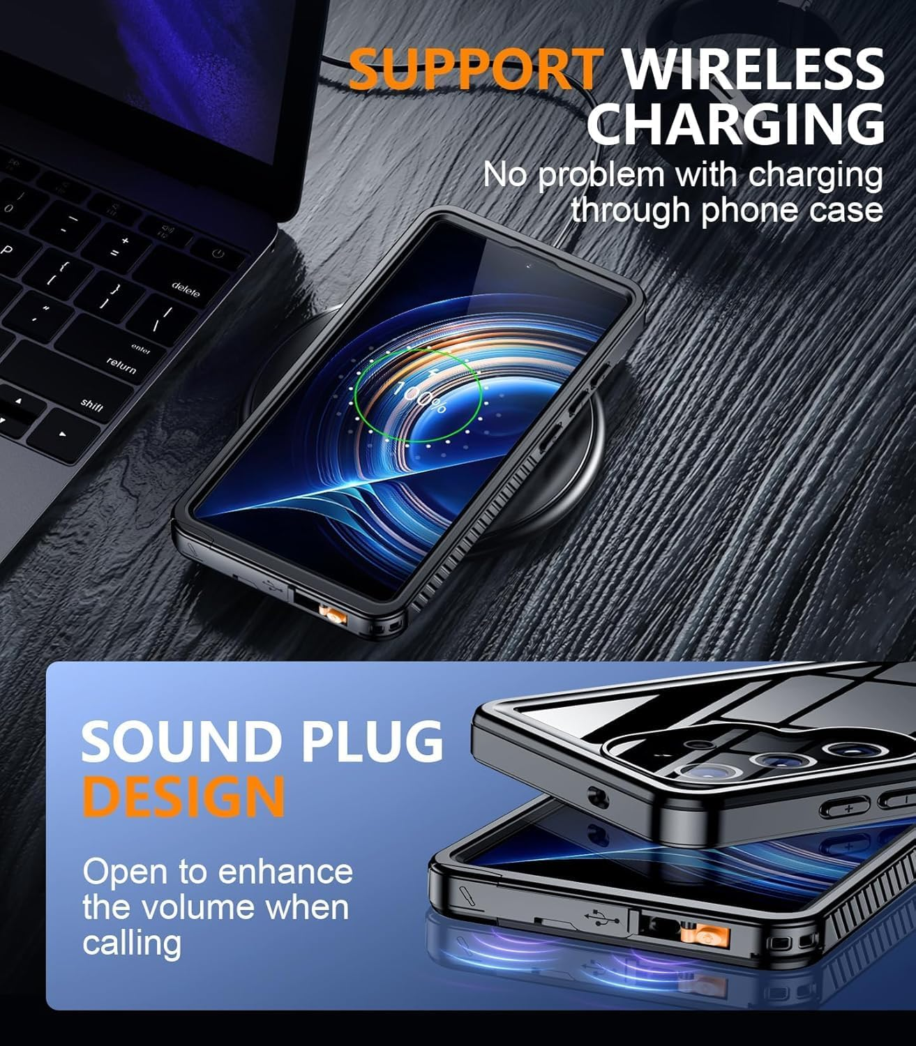 Designed for Samsung Galaxy S25 Ultra Case Waterproof, Built-In Lens & Screen Protector Military Grade Shockproof Dropproof IP68 Underwater Full Body Phone Case for Galaxy S25 Ultra 6.9"-Black 1Pcs image number 3