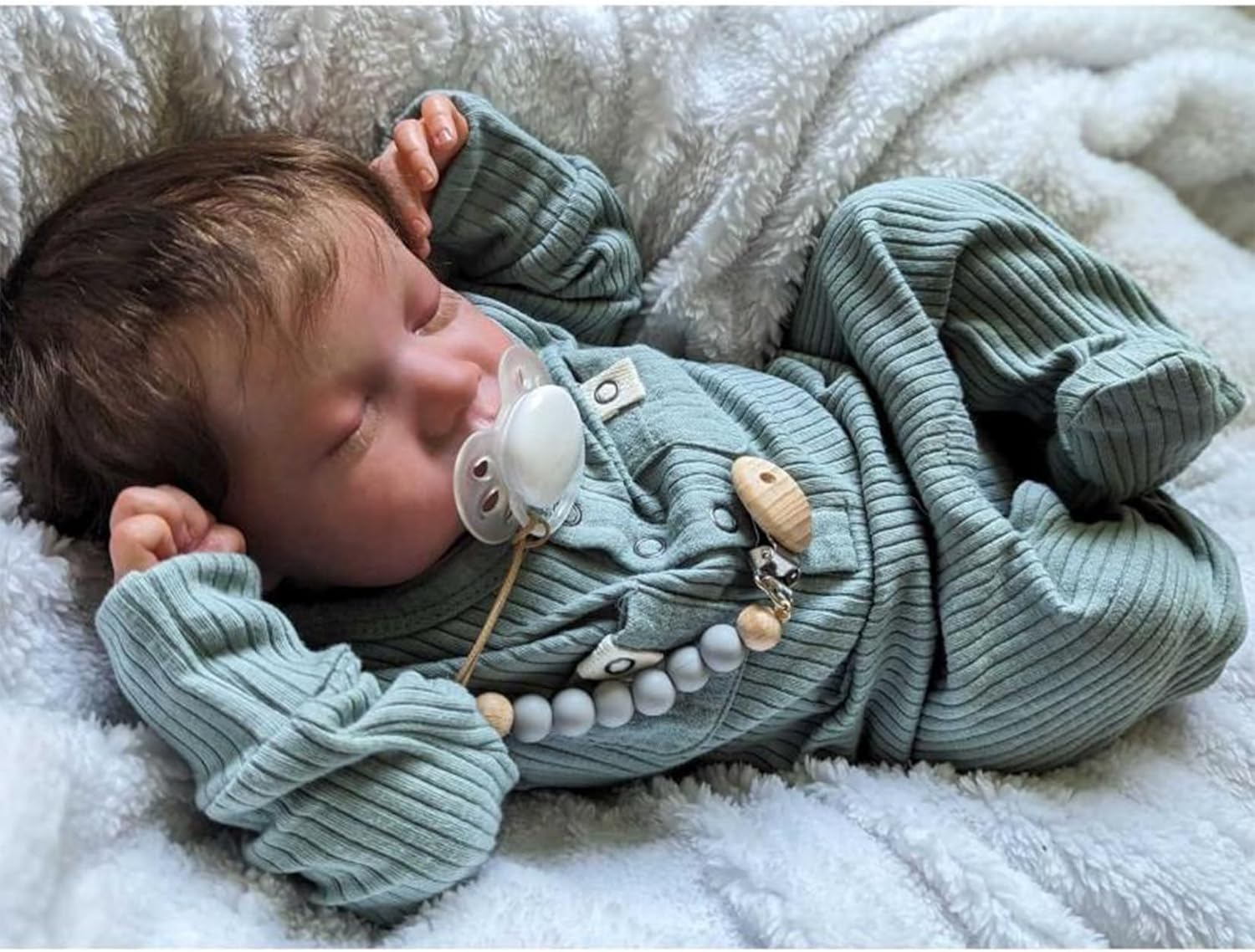 Sleeping Reborn Baby Doll, 22 Inch Lifelike Baby Doll Boy, Realistic Newborn Handmade Reborn Dolls That Look Real, Vinyl Weighted Gift Set for Boys Age 3+ image number 1