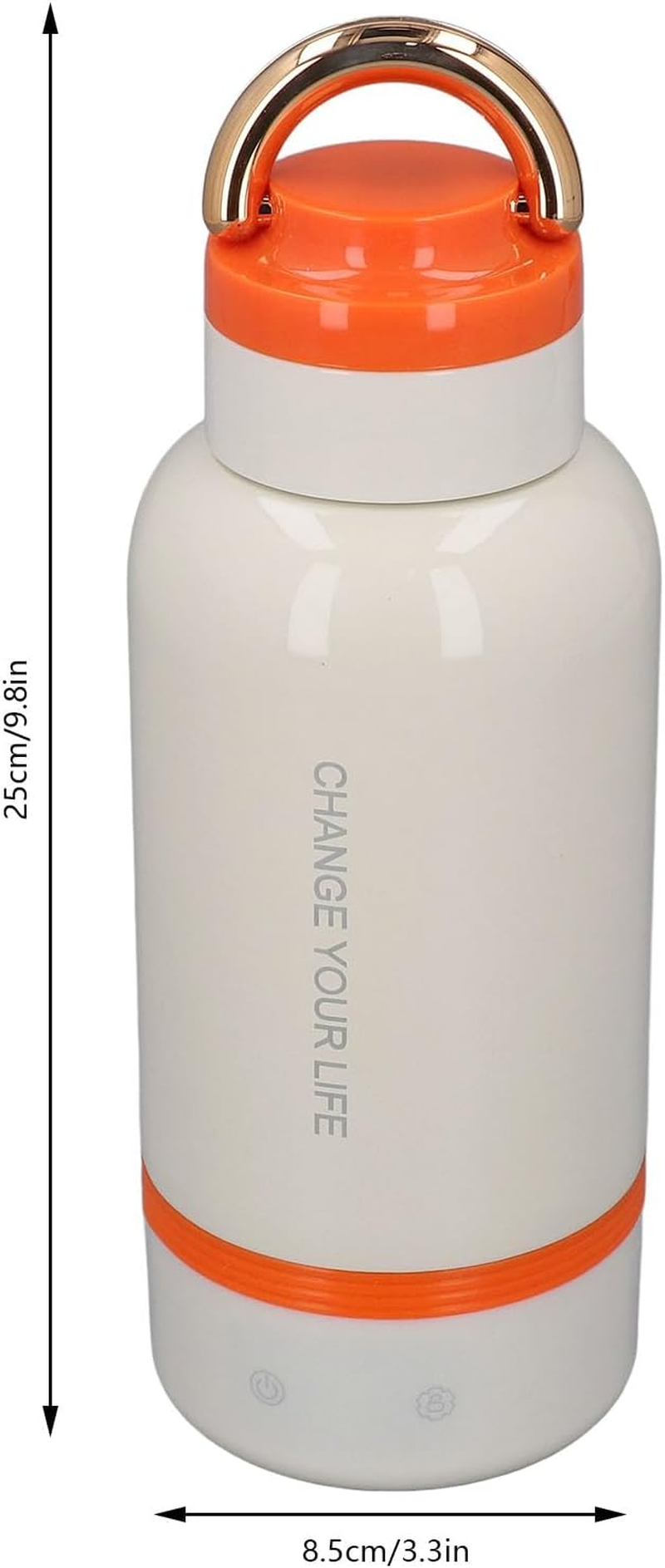 Portable Bottle Warmer for Travel, Milk Warmer with Cordless Fast Heating & USB Rechargeable for Breast Milk, Water, 500Ml Travel Electric Kettle for Vehicle, Car, Airplane