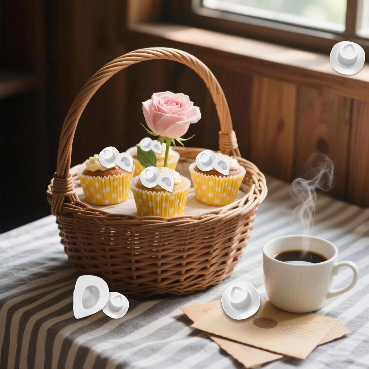 30 Pcs Plastic Mini Western Cowboy Hats Bulk White Mini Cowgirl Cowboy Hats Small Cowboy Hats Cute Miniature Hat for Crafts Bottle Cake Party Decoration image number 5