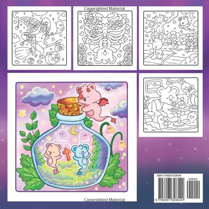 Hygge Spooky - Super Cute and Fun Adult Coloring Book: Featuring Adorable Animal Characters in Cozy, Fun Moments for Relaxation, Mindfulness and Stress Relief image number 1