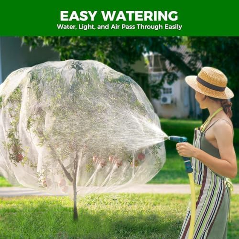 Fruit Tree Netting with Zipper & Drawstring - 4'X6' Garden Plant Net Pest Barrier 0.16 Oz/Ft&sup2; to Prevent Cicadas Bird Squirrel Deer - Bug Protection for Blueberry Tomato with Fine Mesh Insect Cover image number 3