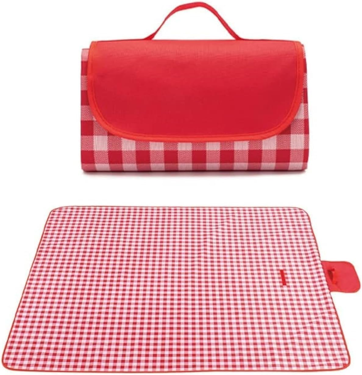 Picnic Mat,Large Sandproof Waterproof Camping Portable Travel Blanket, Foldable Blanket Beach Mat Handy for Outdoor Indoor Family Beach Park Grass,Hiking, Music Festiva (Red White Grid)