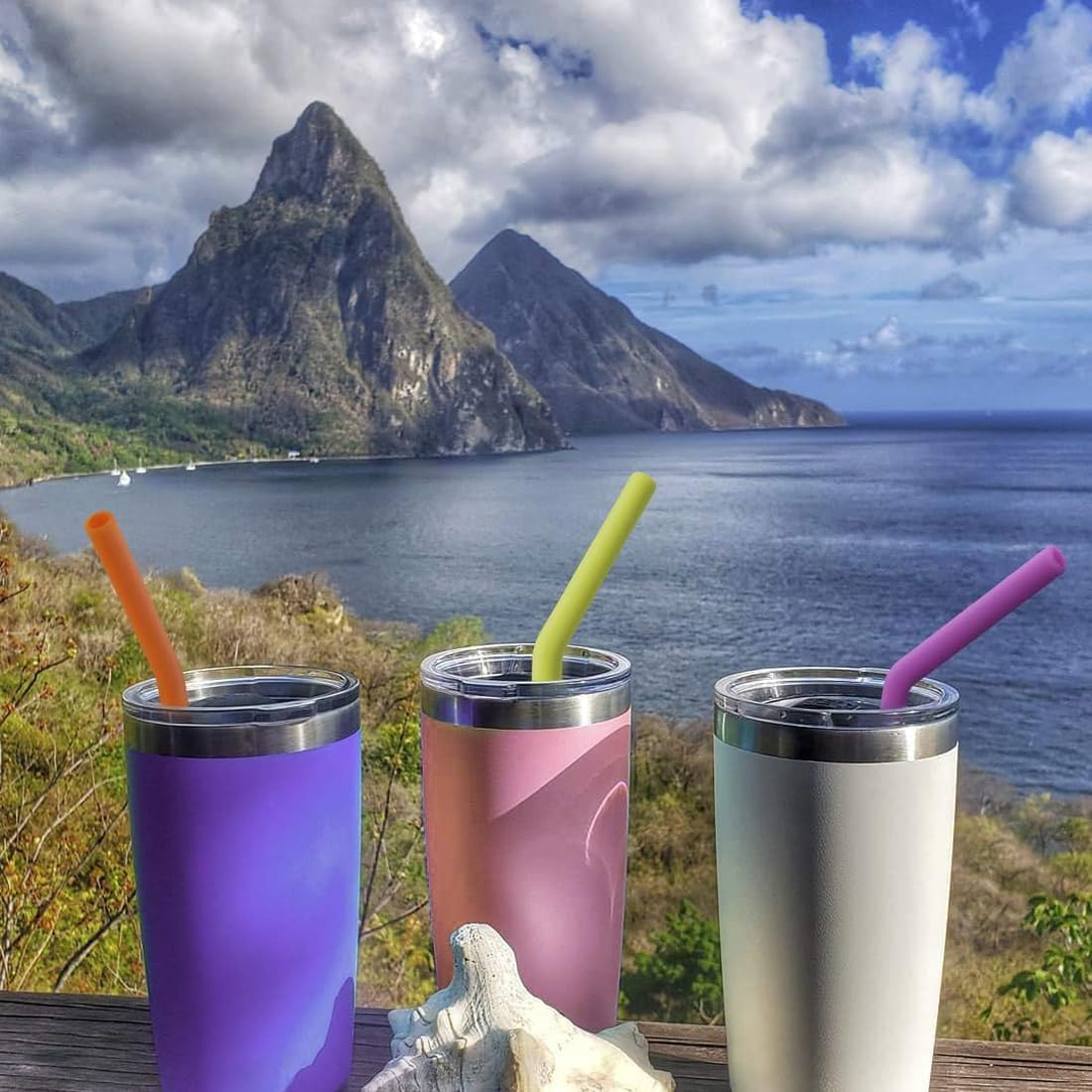 12Pcs Reusable Silicone Straws, Colorful Flexible Short Drink Straws, Reusable Drinking 6.7" Straws for 6-12 Oz Yeti/Rtic/Ozark Tumblers, Flexible Silicone Straws with 4 Cleaning Brushes image number 4