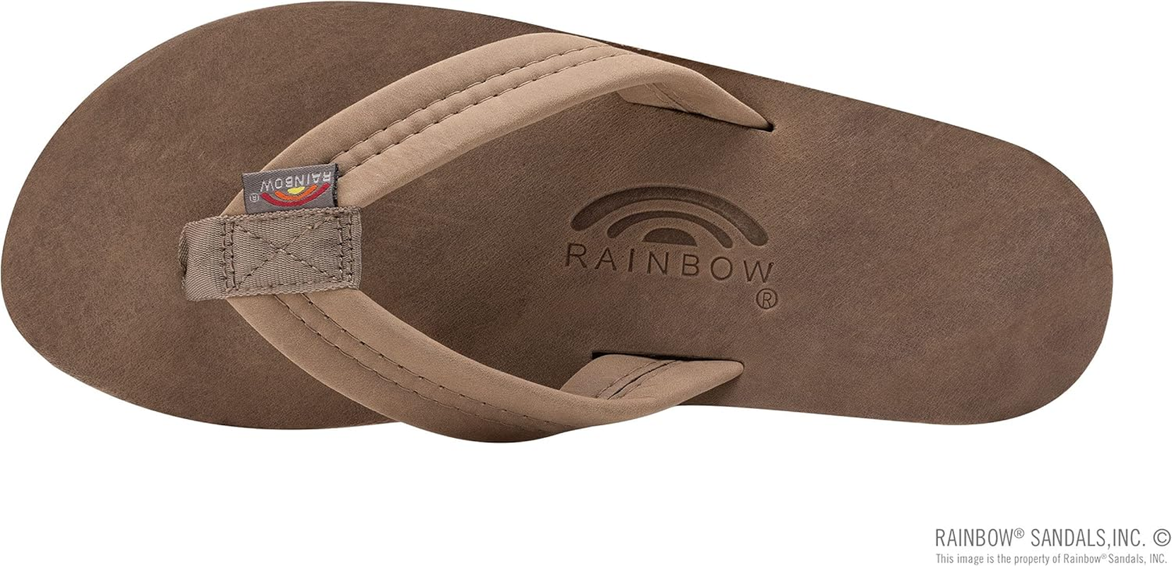 Rainbow Sandals Mens Luxury Leather - Double Layer Arch Support with 1" Strap