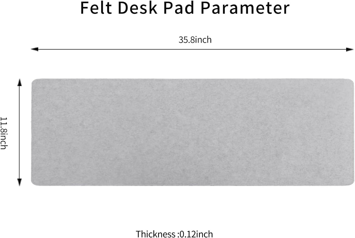Dawntrees Felt Desk Pad,Keyboard Mat (35.5X12Inches),Large Felt Mouse Pad,Computer Desk Mat Xl,Desk Protector for Office (Light Gray) image number 4