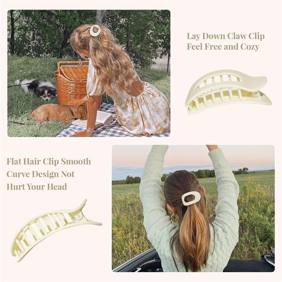 6PCS Flat Hair Clips for Women,Curved Design Hair Clips French Flat Hair Clips Hair Claws with Strong Hold and Bendable Teeth Hair Barrettes Clamps Tortoise Design image number 6