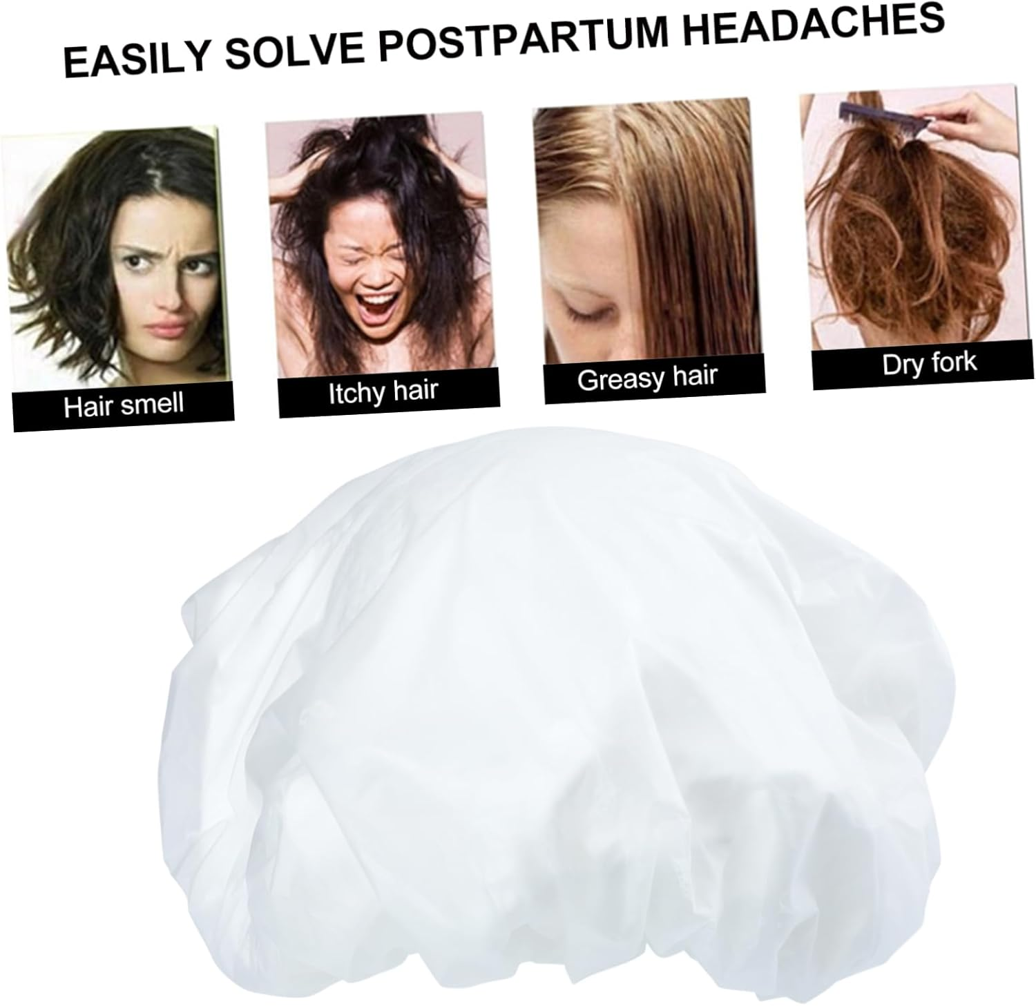 HONITANO Rinse Shampoo Hat for Pregnant Women No Water Shampoo Cap Portable Hair Wash Bonnet for Moms Convenient Dry Hair Care image number 4