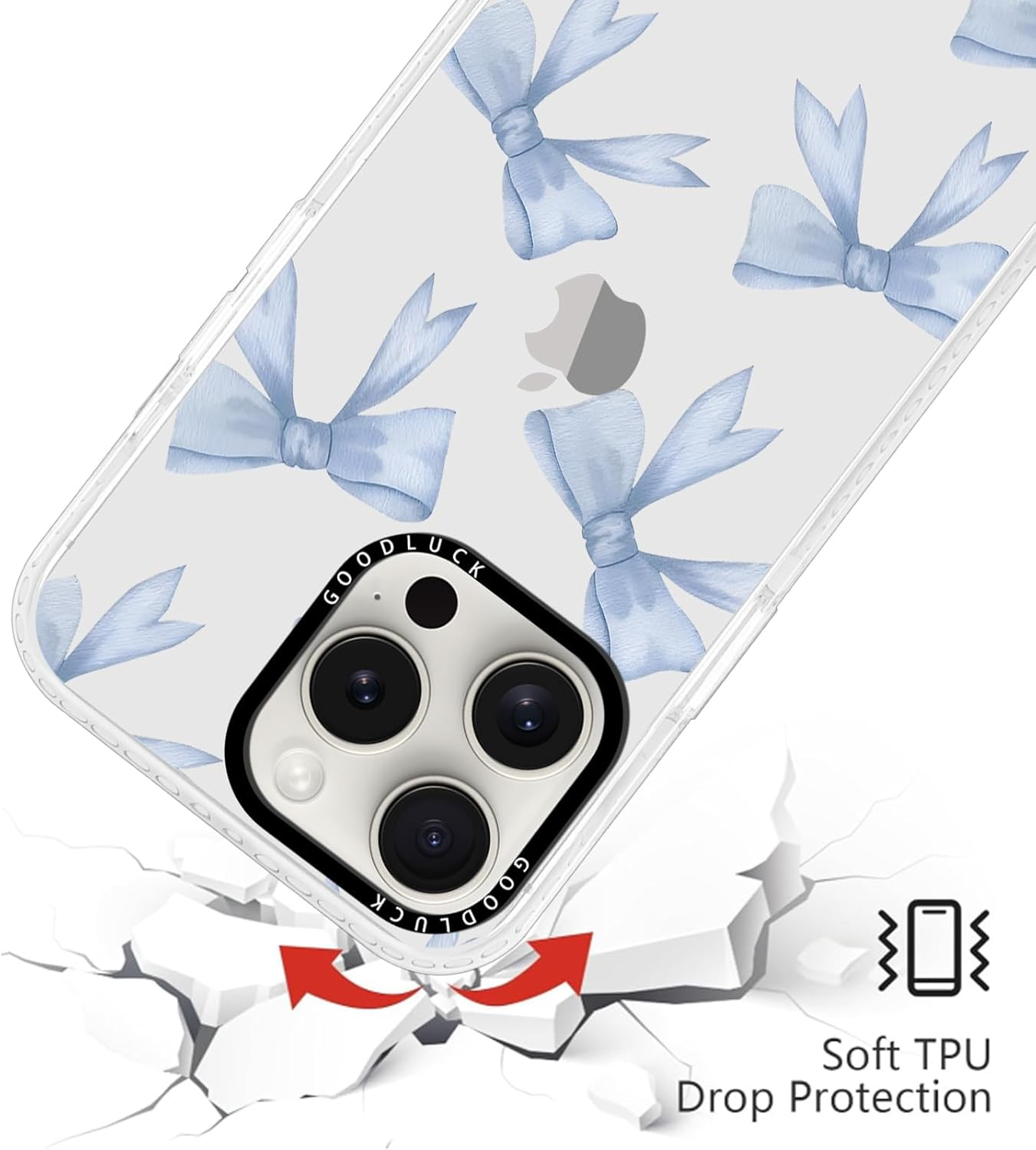 Yirlbey Transparent Mobile Phone Case for Iphone 16 Pro Case, Aesthetic Colourful Bow Pattern Cute Design Girl Gift Protective Case, Silicone TPU Hard PC Back Case Cover for Iphone 16Pro 6.3 Inches image number 4