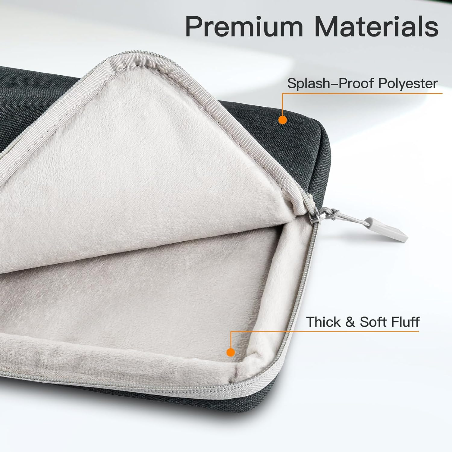 Jetech Laptop Sleeve for 13-14Inch Macbook Air/Pro (M5/M4/M3/M2/M1) 2020-2025, 13-13.6 Inch Notebook, Waterproof Shock Resistant Bag Case with Accessory Pocket (Dark Grey) image number 7