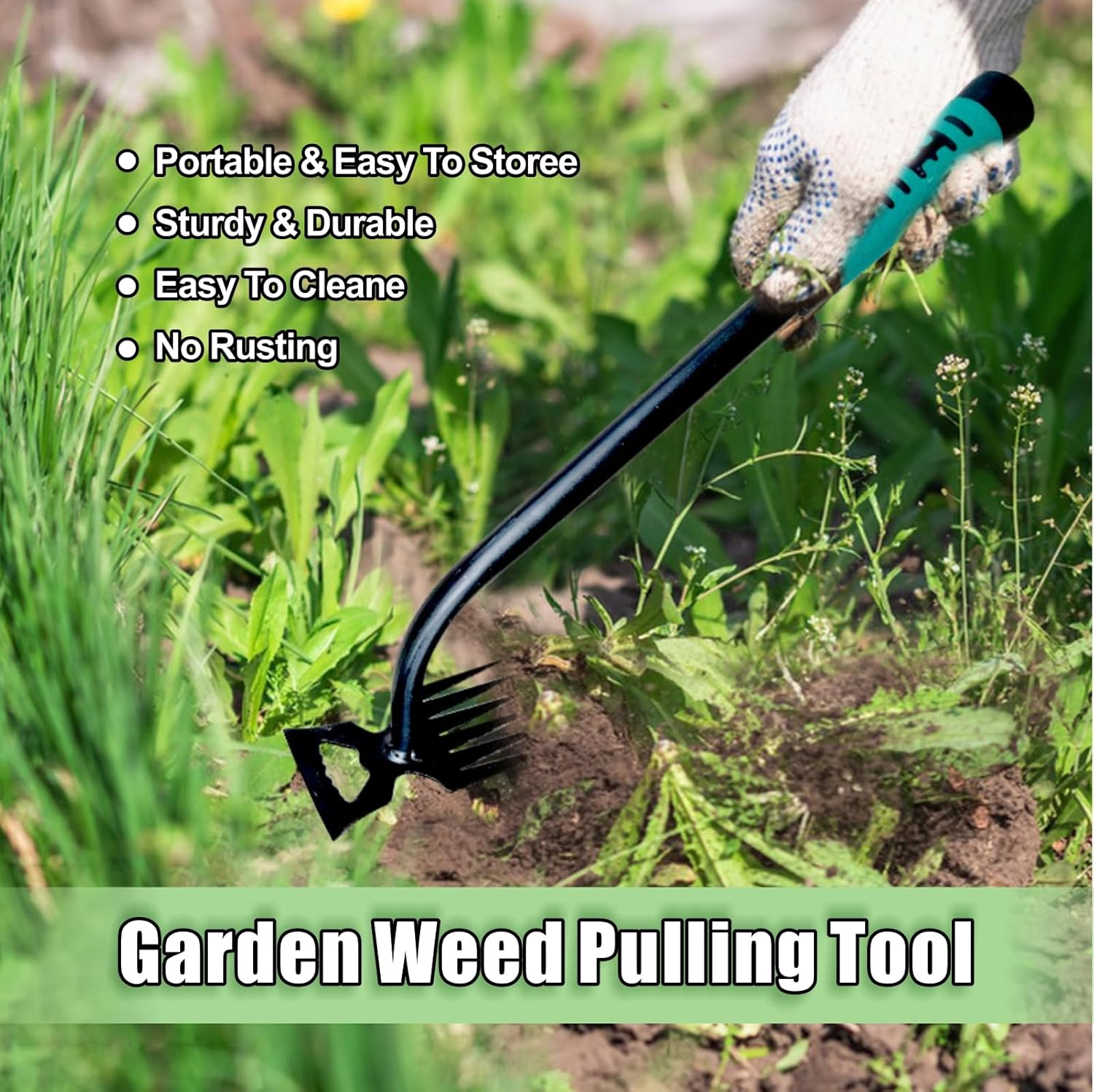 Weed Puller Tool-2Pcs Gardening Hand Weeder Tools, 2024 New Weeding Artifact Uprooting Weeding Tool, Manganese Steel Weed Removal Tool, 6 Teethes Dual Purpose Manual Weed Pulling Tool for Yard Gardenl