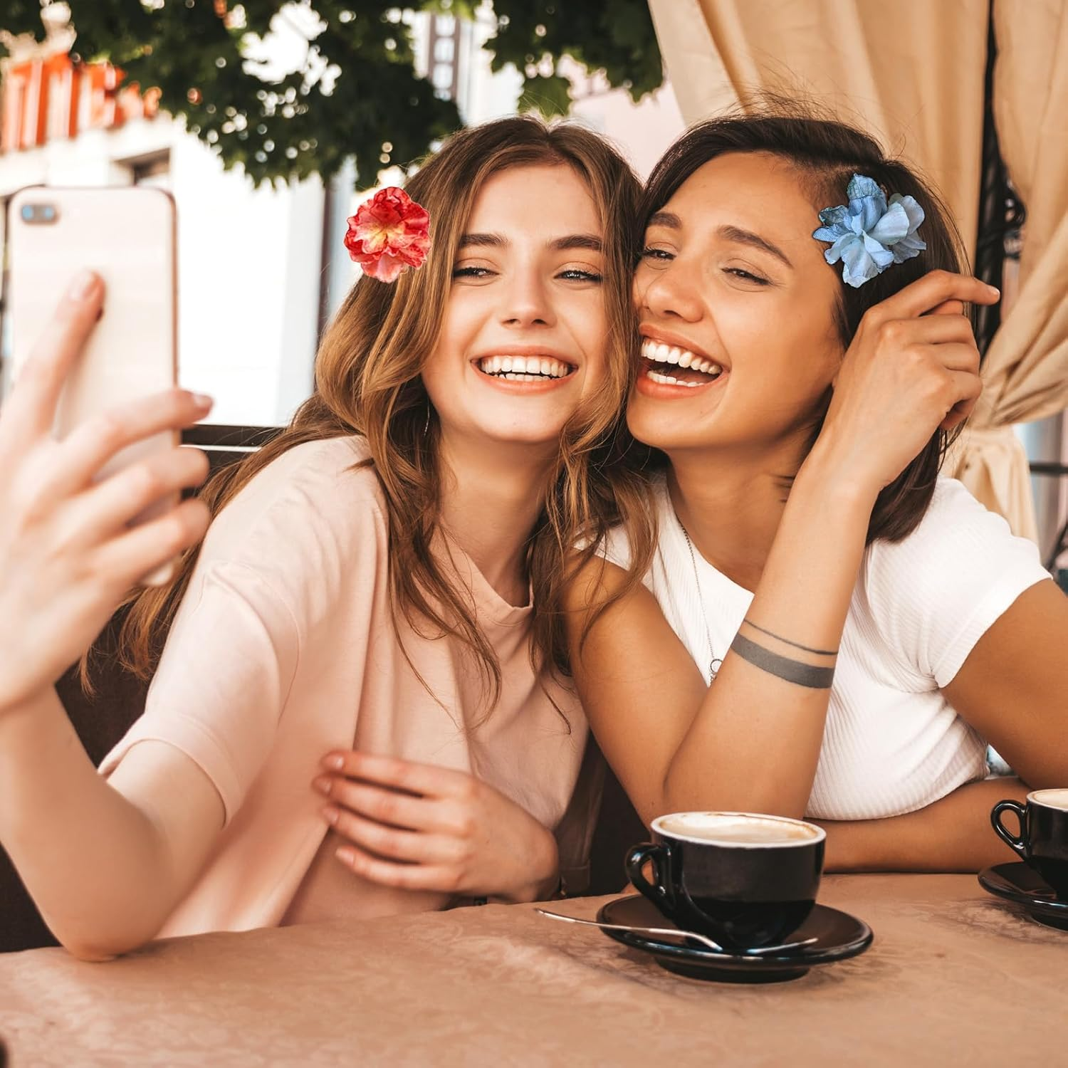 BSITSSS Pack of 9 Flower Hair Clips, Flower Roses, Flower Hair Clip, Hair Accessories, Flower Hair Clip for Girls and Women, Wedding, Beach, Party, Pool, Holiday image number 2