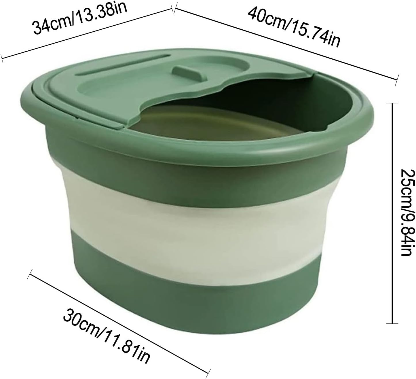 Foot Bath Tub, Folding Spa Bucket, Pedicure Soaker, Lightweight Build, Heat-Resistant Material, Compact Storage, Relaxing Soak, Easy Use, Perfect for Home, Massage, Foot Care, 15.7X13.4 Inches image number 4