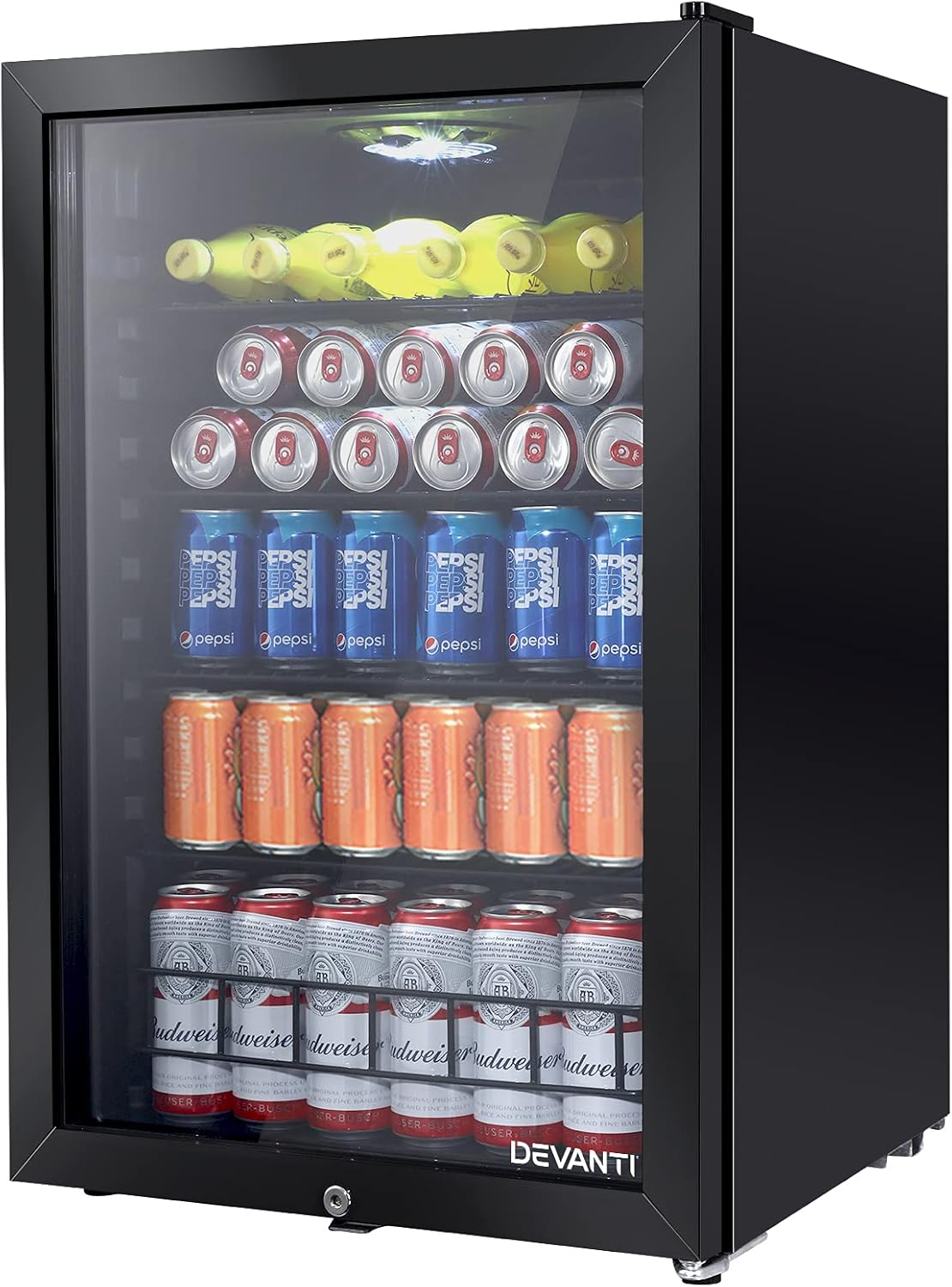 Devanti Bar Fridge, 130L Mini Fridges Organiser Refrigerator Chest Freezer Portable Small Wine Cooler Home Bedroom Car Boat Camp Office Countertop, Fast Frozen Quiet Operation Black image number 4