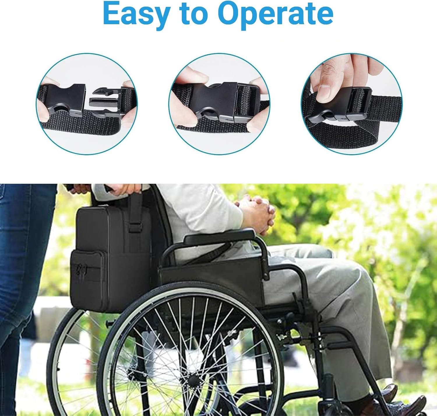 Wheelchair Bag for Seniors Large Storage Backpack for Mobility Aid Waterproof Organizer Tote image number 1