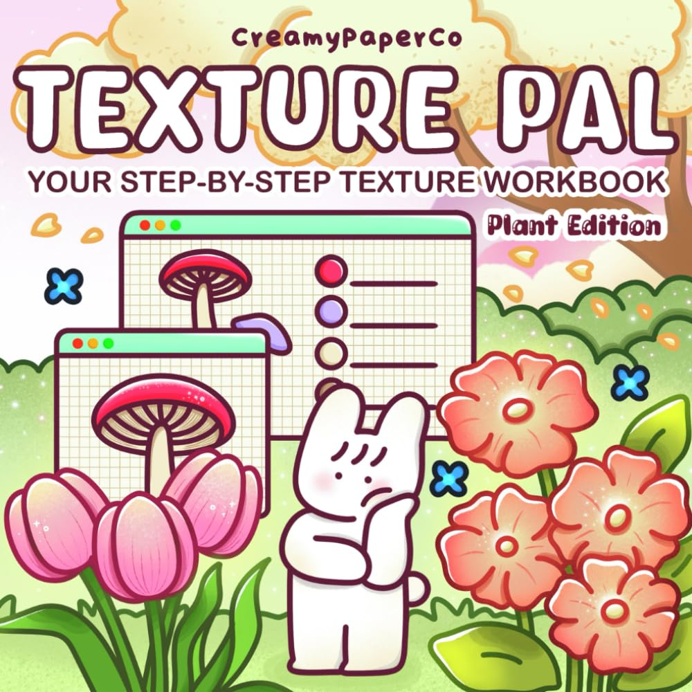 Texture Pal Plant Edition: Your Step-By-Step Texture Workbook: a Coloring Guide and Practice Book to Master Super Common Coloring Textures Such as Trees, Grass & Bushes, Flowers