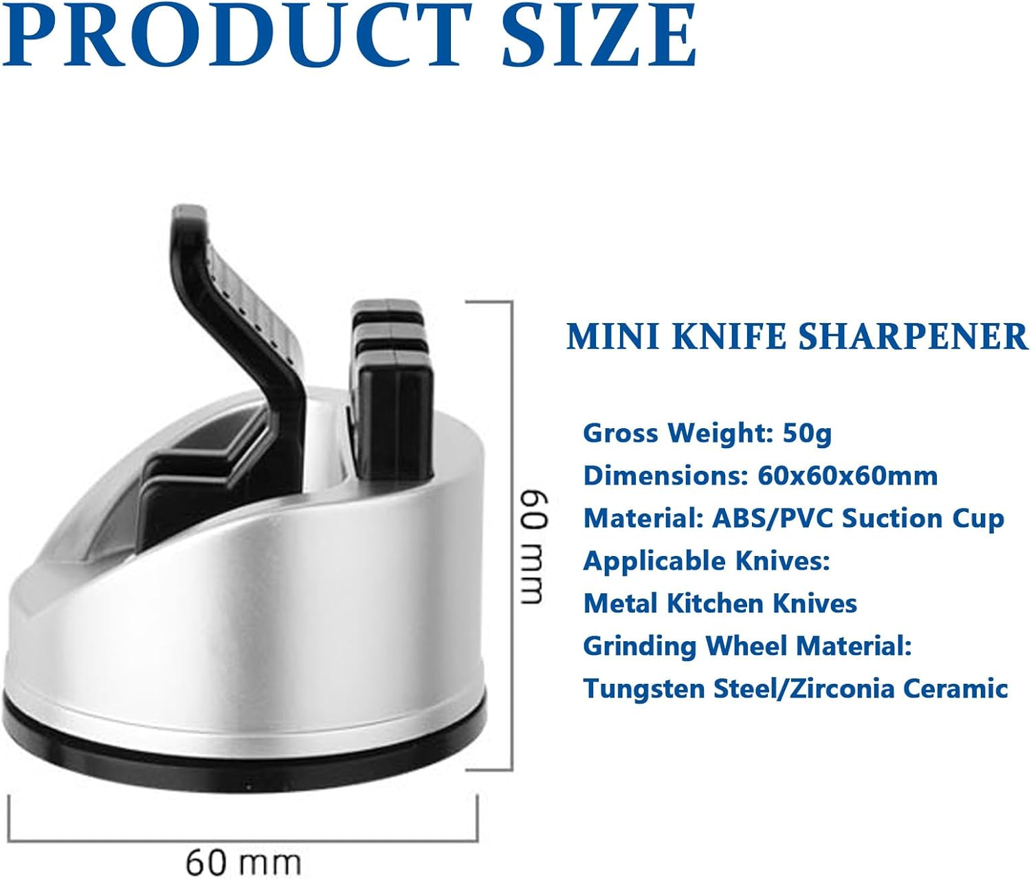 Multifunctional Knife Sharpener, 3-In-1 Manual Knife Sharpener, Knife Sharpener with Suction Cup, Stable and Safe, Professional Knife Sharpener for Scissors and All Types of Kitchen Knives image number 6