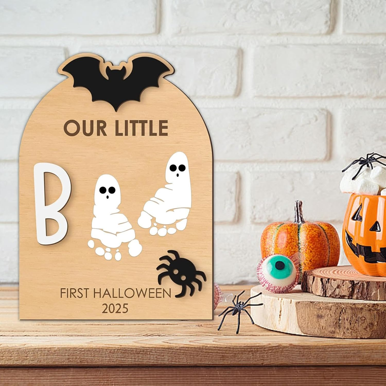 Baby Hand and Footprint Kit | Baby'S First Halloween Keepsake,Keepsake Ornament with Print Pad for Nursery Christmas Family Birth Mom Kids Parents Father image number 2