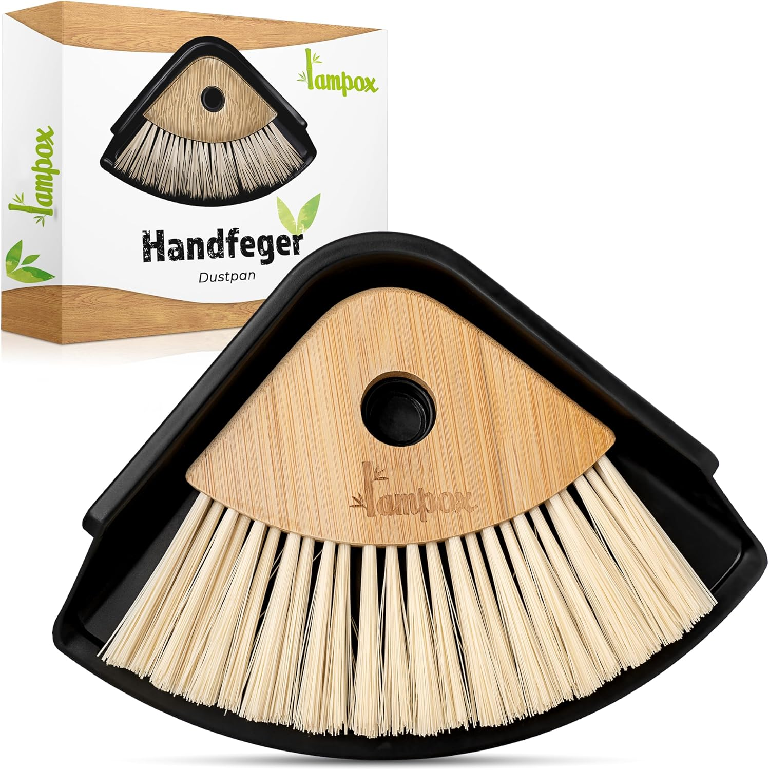 Shovel and Broom Set, Dustpan and Brush with Bamboo Handle, Household Dustpan Set image number 1