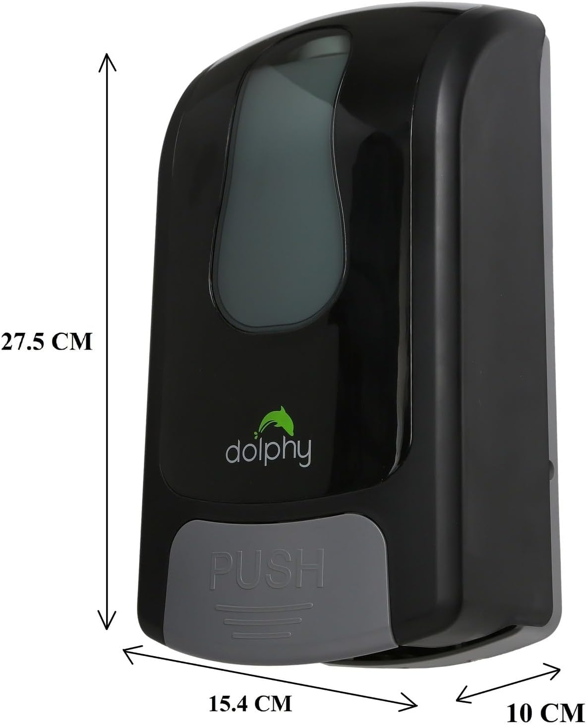 Dolphy 1000ML Manual Foam Dispenser - Refillable Black ABS Plastic, Lockable, Wall Mounted for Liquid Soap, Shampoo, Conditioner, Lotion & Foam Sanitizer