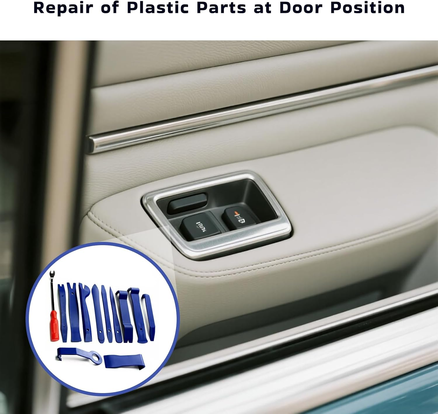 12 Pcs Trim Removal Tool Kit, No Scratch Plastic Pry Tool Set for Car Panel, Door, Window, and Interior Trim, Durable Fastener Rivet Remover for Automotive Upholstery and Furniture Restoration image number 5