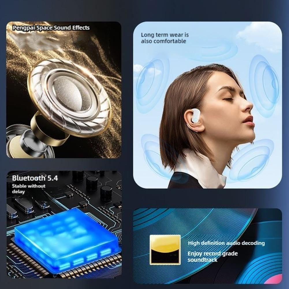 Bluetooth Earphones - Long Battery Life, Noise Earbuds Design Hanging Ear - 1PCS Reduction, Huaqiang Q4I5 North image number 4