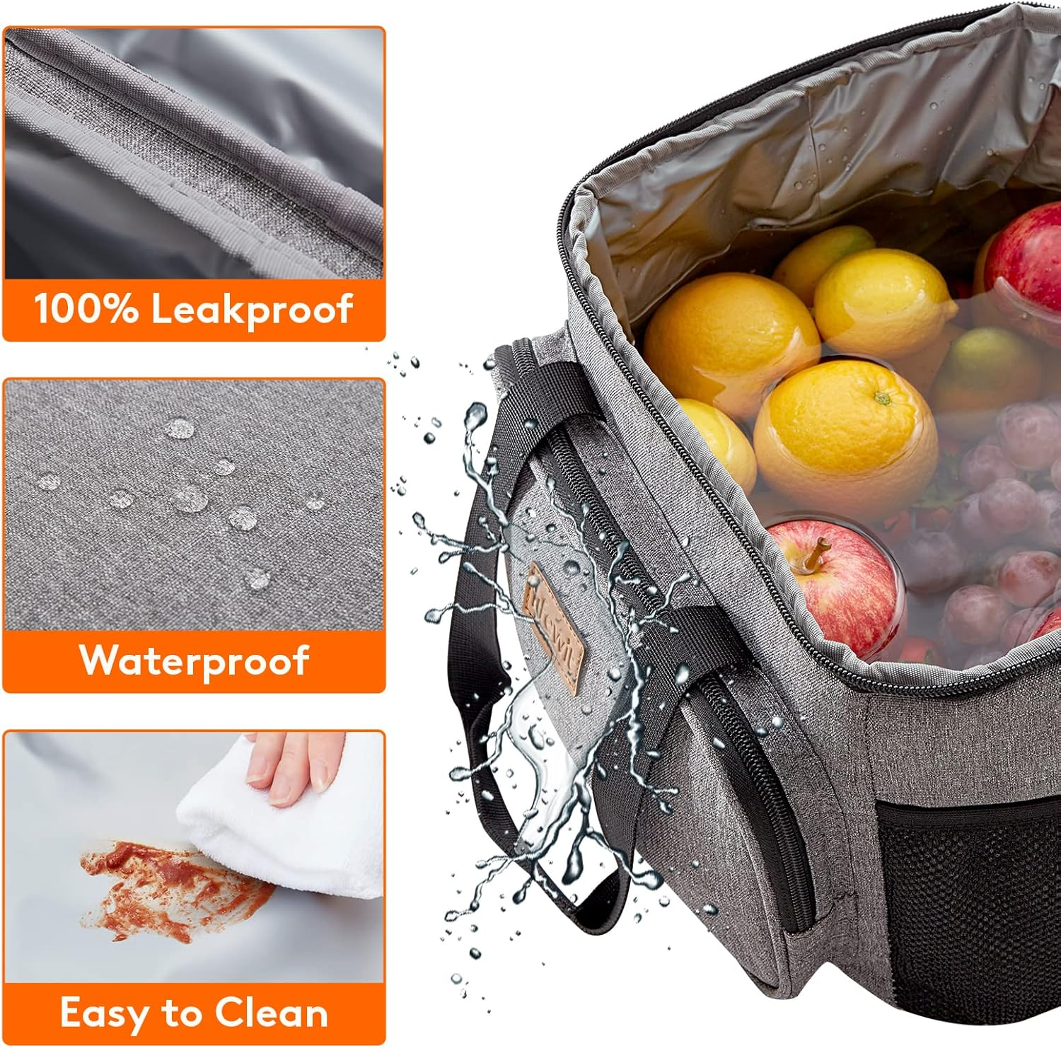 Lifewit Large Lunch Bag Insulated Lunch Box Soft Cooler Cooling Tote for Adult Men Women, Gray 24-Can (15L) image number 1
