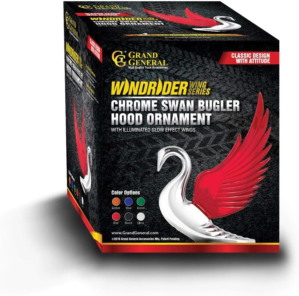 GG Grand General 48054 Clear 8.5 X 7.5 Inches Chrome Bugler Hood ORN W Windriders image number 2