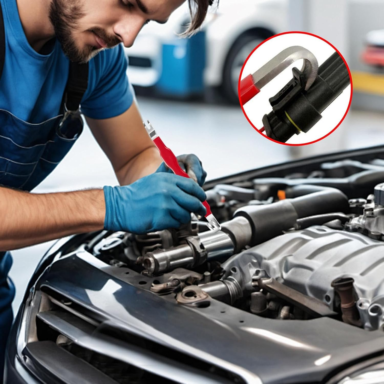 Automotive Electrical Terminal Connector Separator Removal Tool, Double Ended Design Auto Puller Tool for Vehicle Plug, Ignition Wire, Universal Remover Tools for Car Truck System image number 2