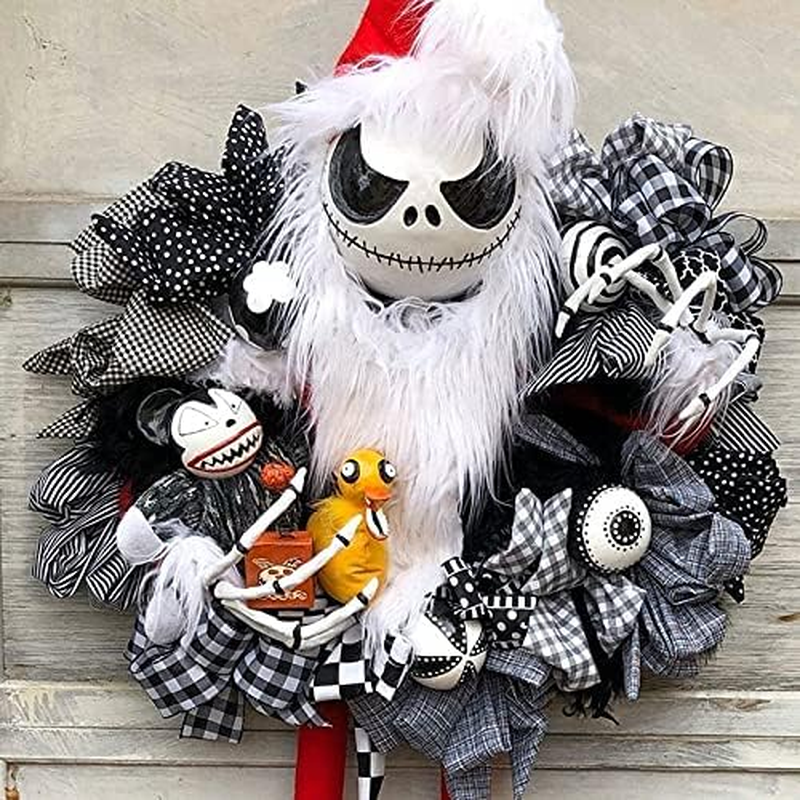 Halloween Horror Clown Face Cover Wreath, Reusable Horrible Face Cover Wreath Front Door Decoration Halloween Props Festival Party Decor for Home/1037 (Size : B) image number 1