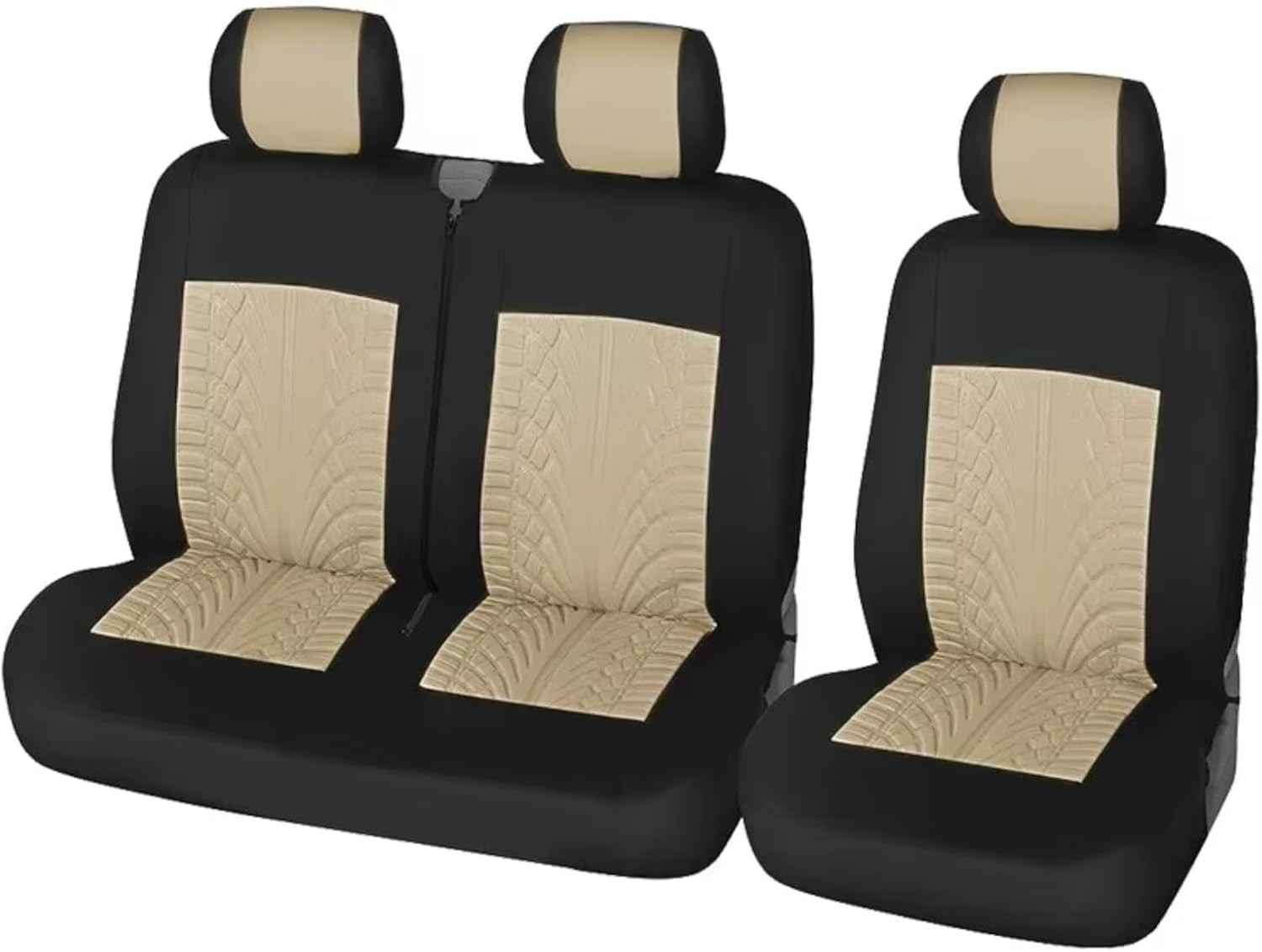 Vehicle Seat Cover Universal for VW LT T4 T5 Car Seat Covers for Transporter/Van Universal Leather,Truck Interior Accessories(Black Polyestor)