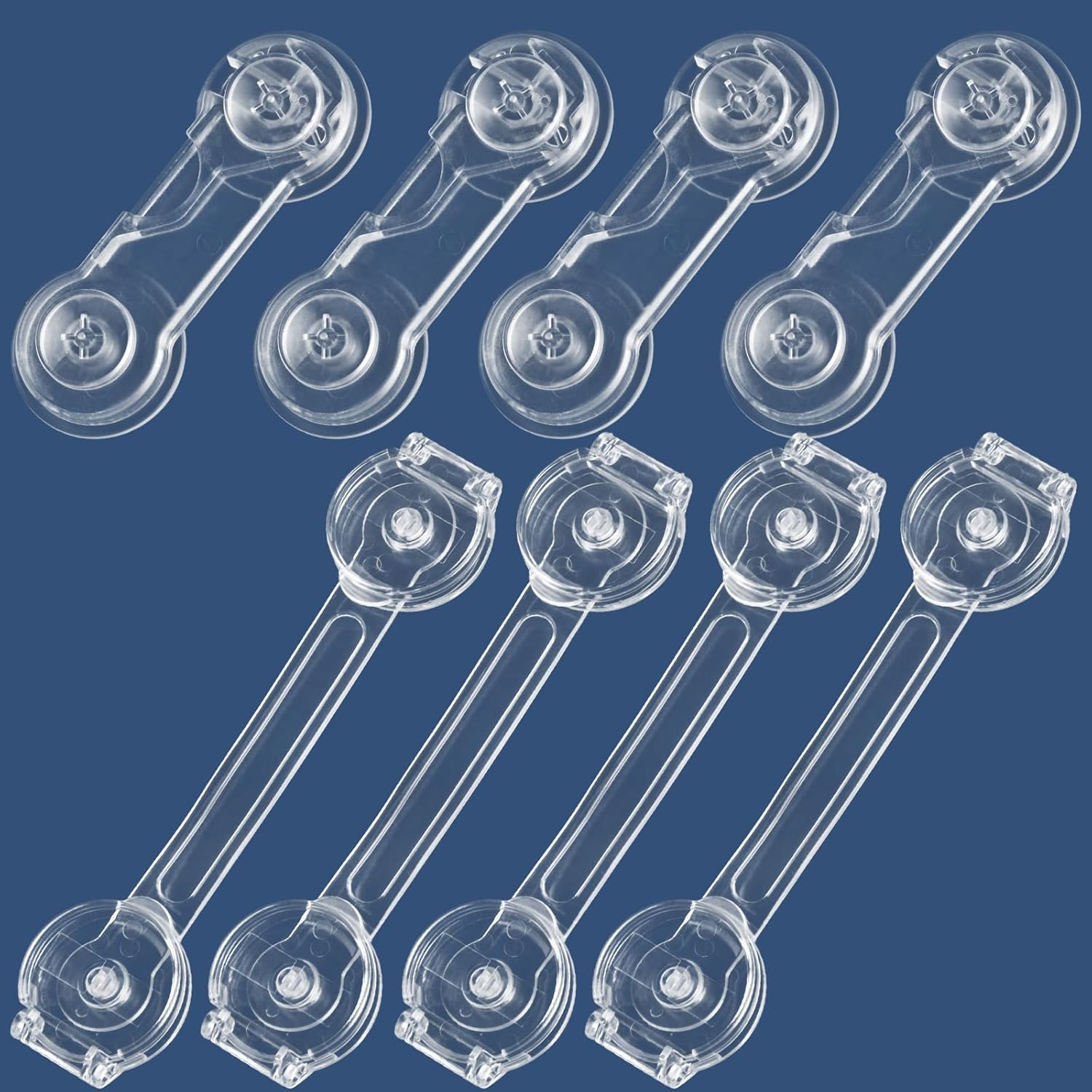 KEWAYO 8Pcs Child Safety Lock Transparent Anti-Opening Multi-Functional Soft Strap Safety Lock anti Pinch Safety Protection Buckle image number 1