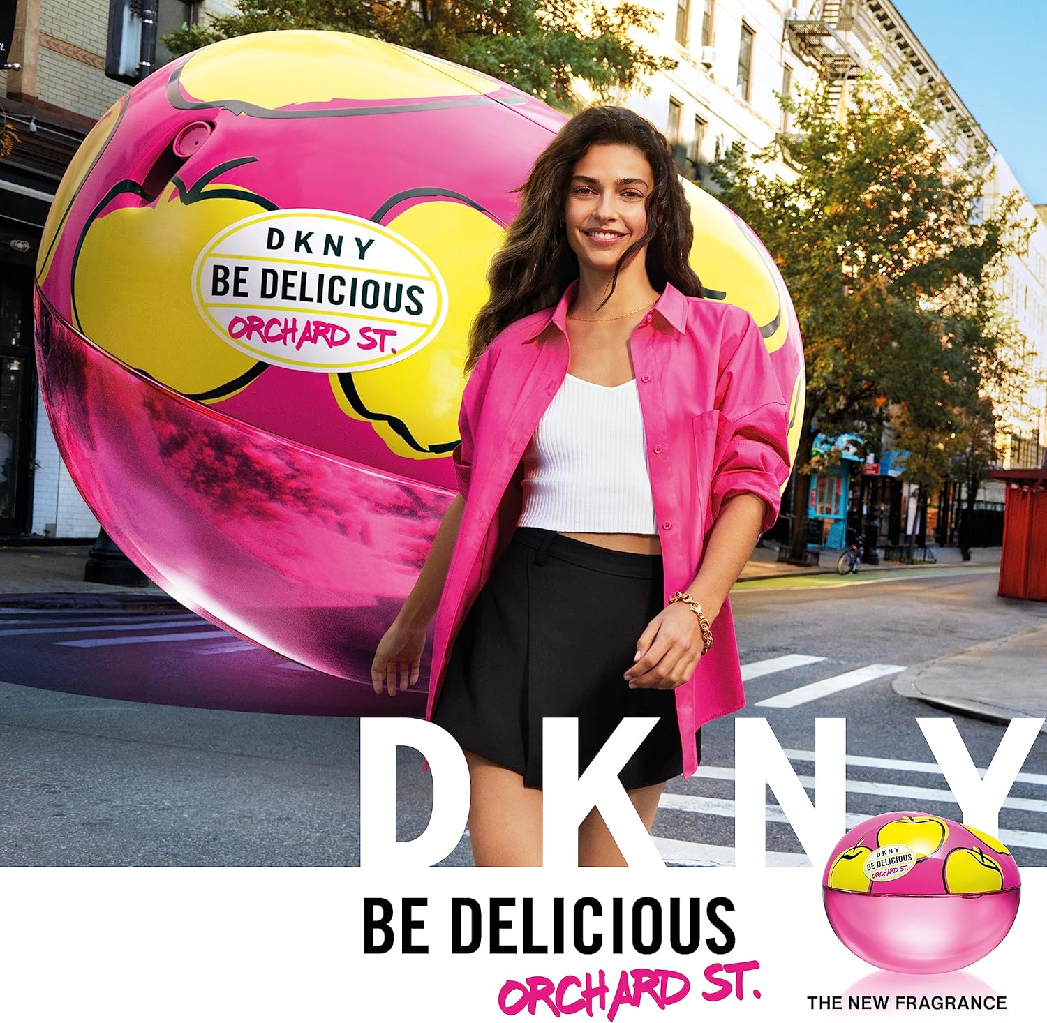 DKNY Be Delicious Orchard St by Donna Karan for Women - 3 Pc Gift Set 3.4Oz EDP Spray, 4.2Oz Fragrance Mist, Pouch