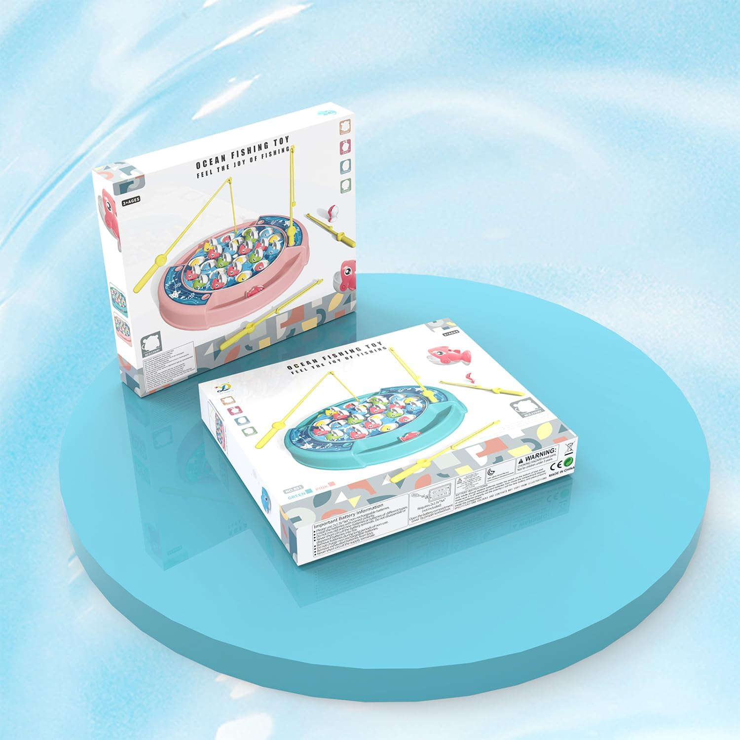 Fish Toy Kids Fish Game, Magnetic and Hook Fishing Game for Kids (Pink) image number 1