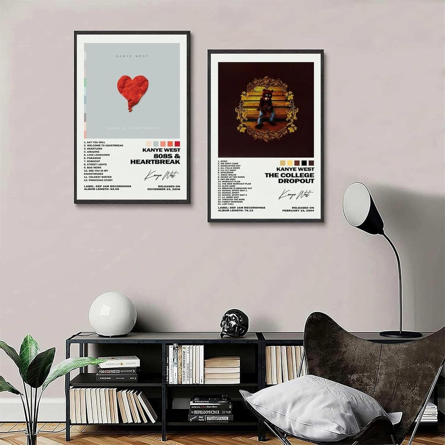 Wall Art Kanye Music West Poster Poster a Set of 2 Canvas Posters Room Aesthetic Festival Gift Family Bedroom Decor Wall Art Home24X36Inch(60X90Cm) Style