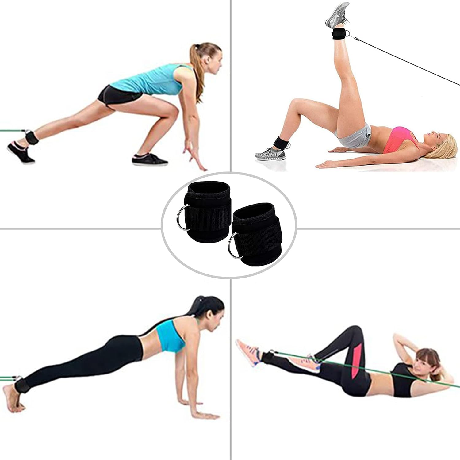 Ankle Straps for Kickbacks Men Women 1 Pair Adjustable Comfort Gym Ankle Straps with Double D-Ring for Glute Workouts Leg Extensions Lower Body Exercises image number 4