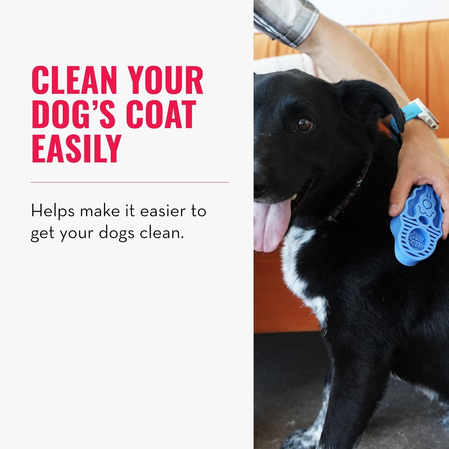 KONG - Zoomgroom - Dog Brush for Grooming and Shampooing - for Large Dogs (Blue) image number 4