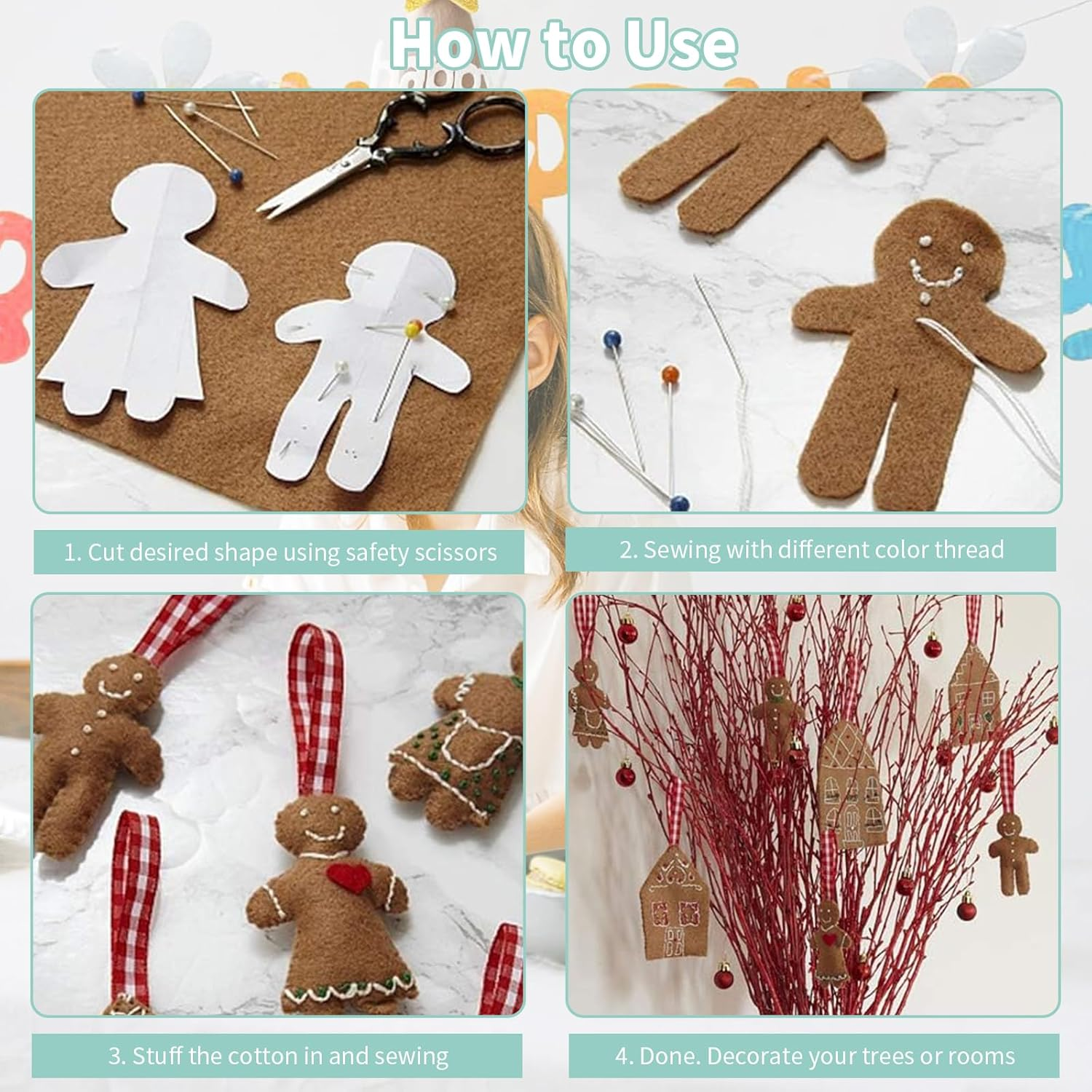 80 PCS Felt Fabric Non-Woven, 40 Colors Felt Fabric Sheets, Super Soft Craft Felt Squares, Scrapbooking Patchwork Sewing Felt, Pre-Cut Felt Fabric Sheet for Craft Work DIY Patchwork Sewing (15X15Cm) image number 5