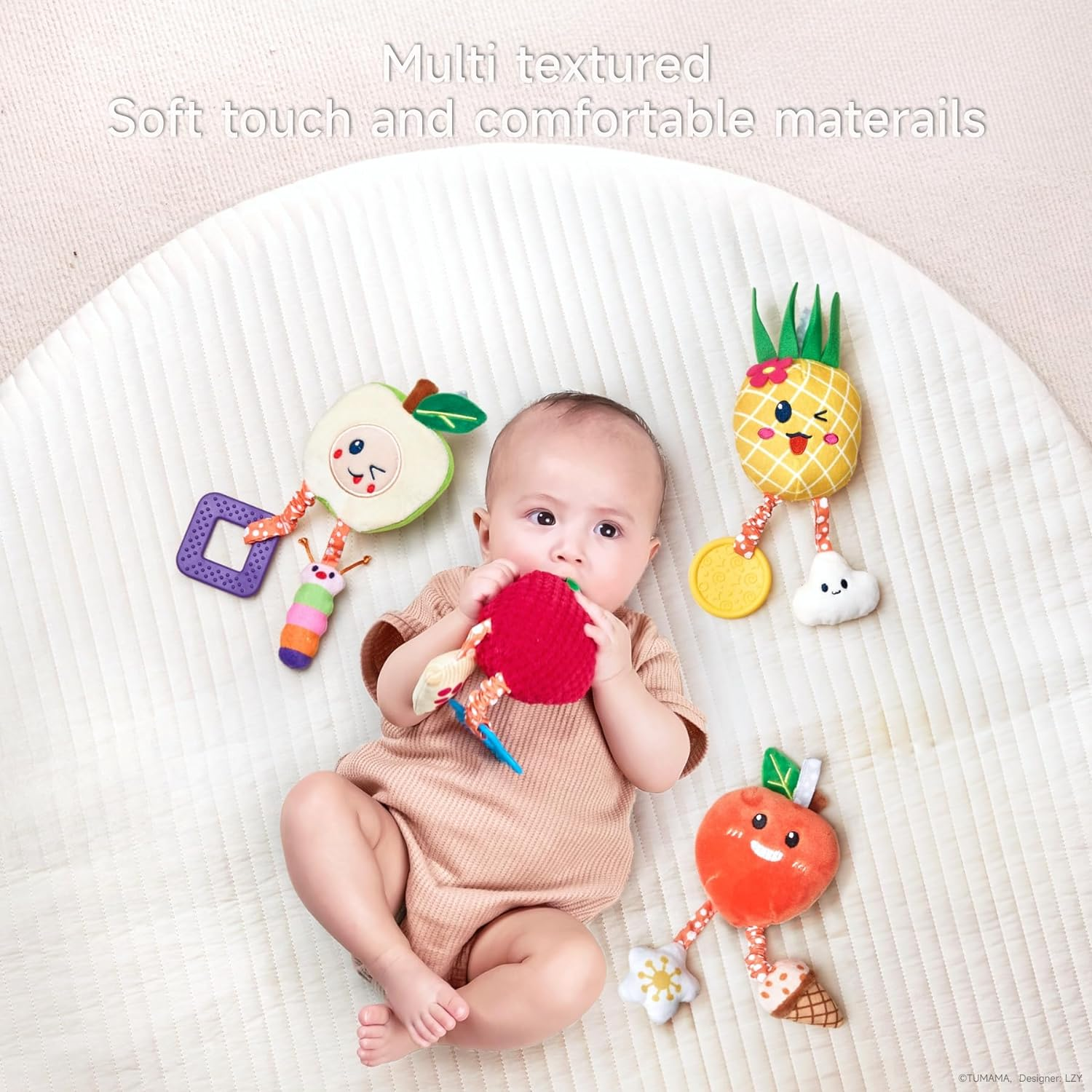 OR or TU Baby Toys for 3 6 9 12 Months, Hanging Toys Fruit Rattles Infant Newborn Stroller Mobile Toys Car Seat Crib Plush Wind Chime for Boys Girls image number 1