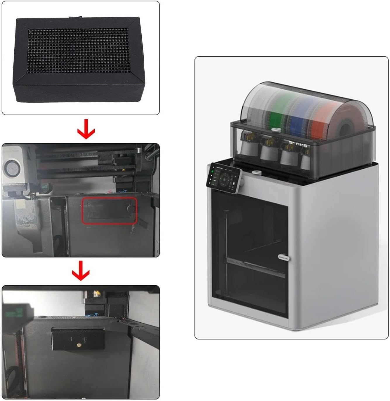 5Pcs Activated Carbon Air Filters for Bambu Lab 3D Printers, Accessories for Bambu P1P P1S X1 X1C, P1 X1 3D Printer Parts image number 5