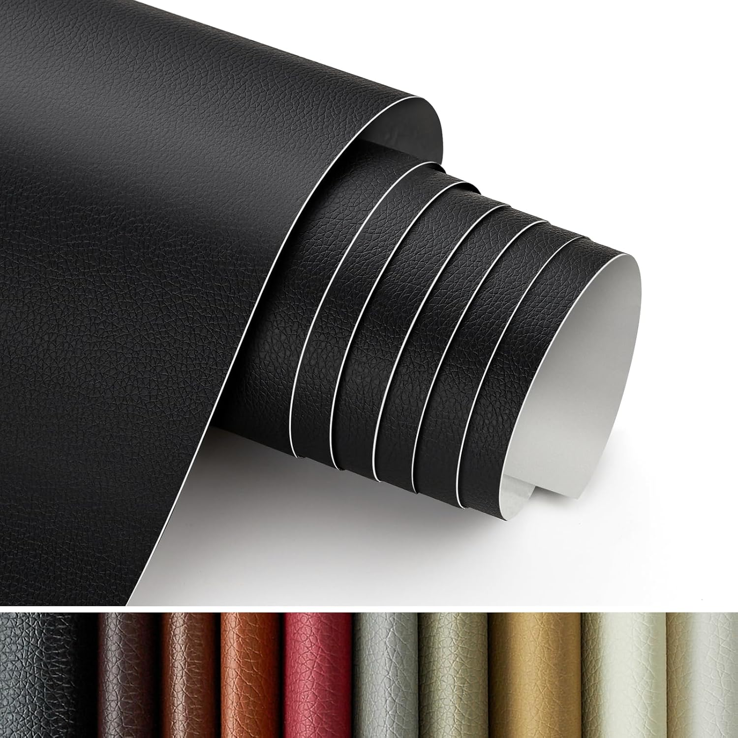 Joy Decor Self Adhesive Leather Repair Patch, 17X60 Inch Black Leather Patches for Furniture, Sofa, Couch, Car Seat, Large Repair Tape image number 5