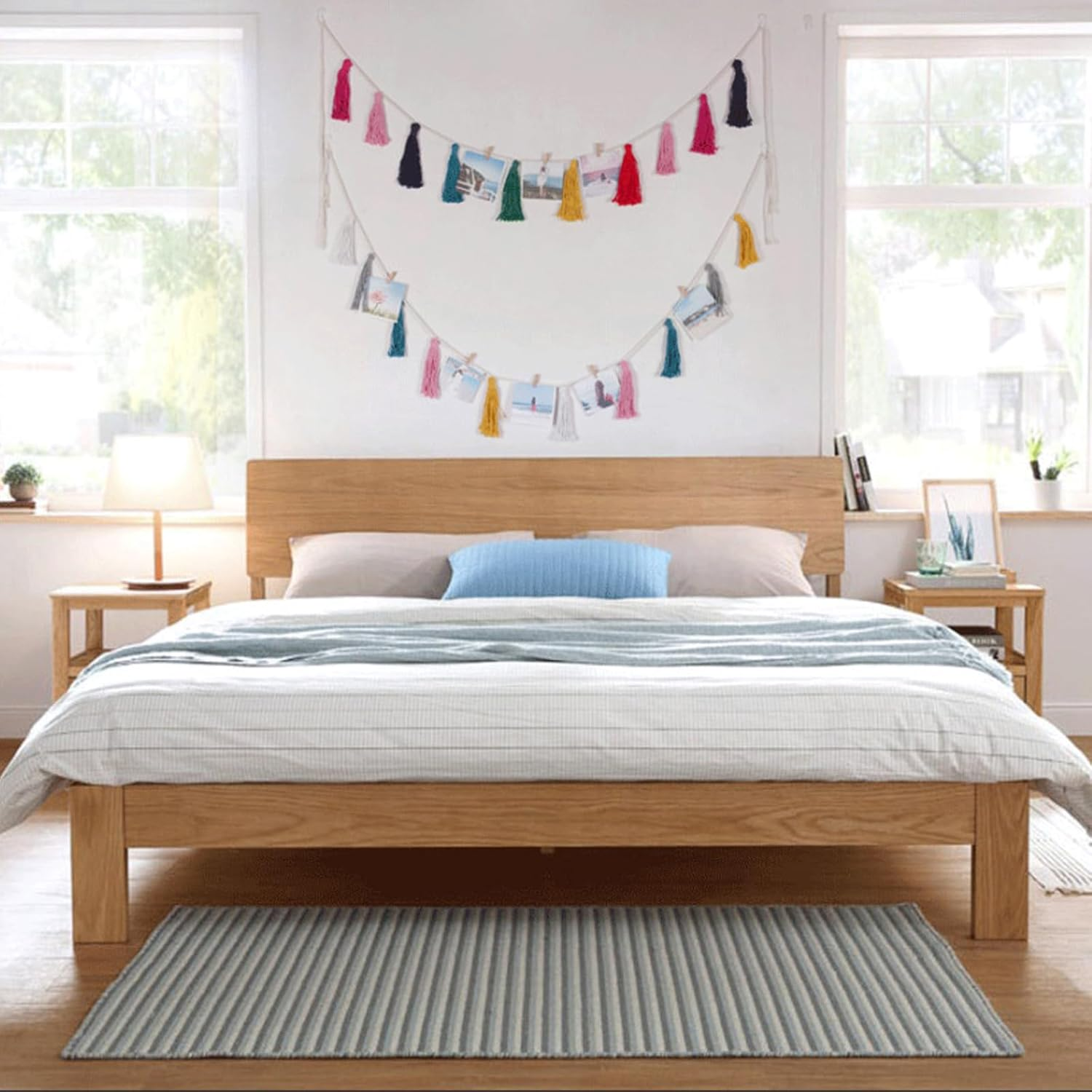 2Pack Tassel Garland Boho Cotton Pastel Banner Decorative Wall Hanging for Home Decoration Wedding Birthday Baby Shower Party Supplies, Rainbow Wall Hangings for Classroom, Nursery, Wedding Decor image number 2