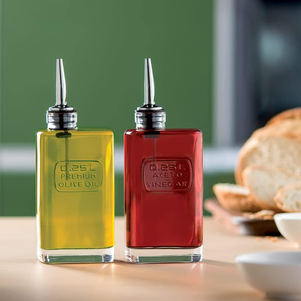 Luigi Bormioli 23-6511089 Optima Olive Oil Bottle, 250 Ml Capacity, Transparent