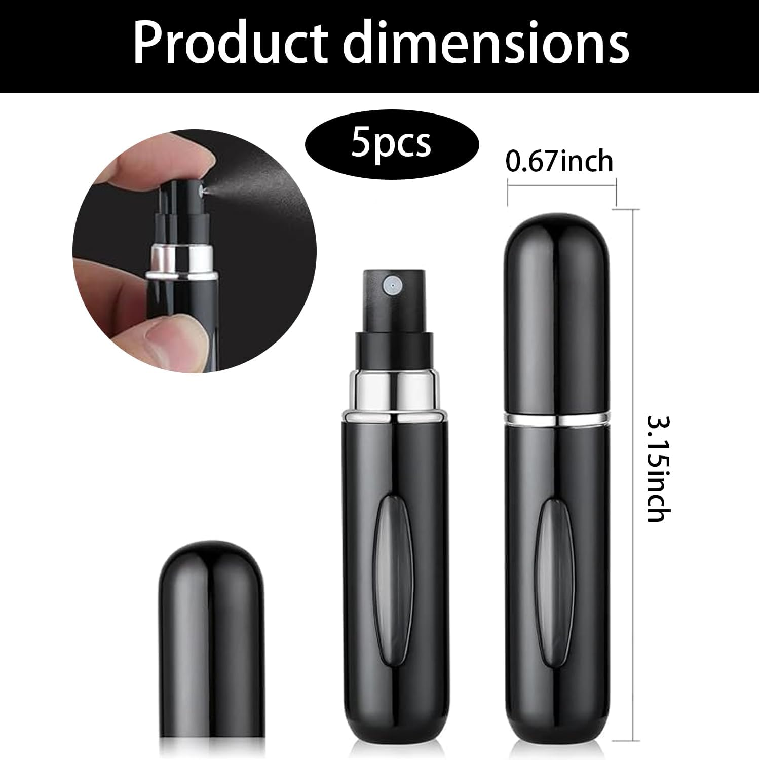 VNIDJGB 5 Pcs Perfume Travel Bottle,Matte Lightweight Refillable Perfume Bottle,Mini Portable Perfumes Refill Bottles,Easy to Refillable Bottles For,Empty Handbag,Purse,Luggage,Travel image number 5