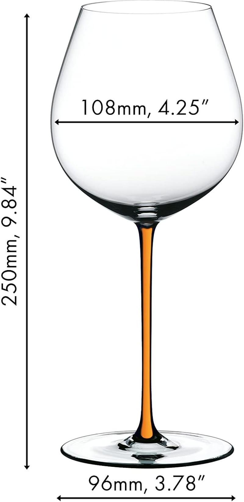 Riedel 4900/07O Fat a Mano Old World Pinot Noir Red Wine Glass, Orange, 23.7 Fl Oz (705 Ml)