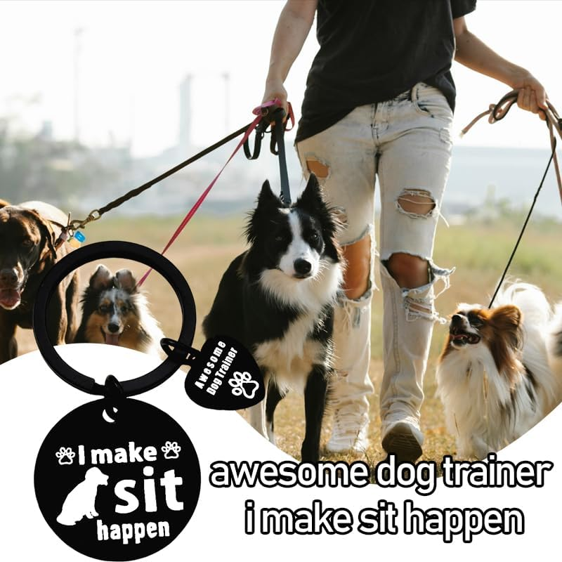 Dog Walker Thank You Gift - Keychain for Trainer, Sitter Appreciation - Birthday Gift Ideas for Dog Lovers