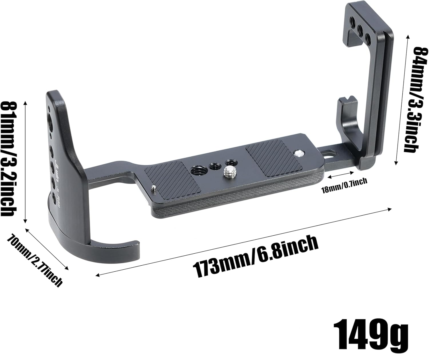 FOTGA R5II L-Bracket Handle, L-Shaped Handle with Vertical Quick Release Plate Mount for Canon EOS R5 Mark II Camera, Integrated Side Grip, Quick Release Plate Compatible with Arca Swiss image number 3