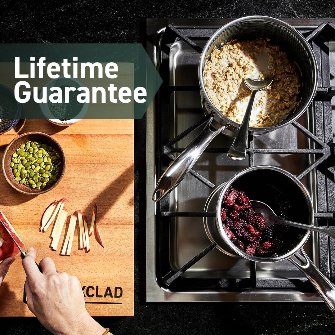 Hexclad Hybrid Nonstick 1-Litre Saucepan with Tempered Glass Lid, Stay-Cool Handle, Dishwasher-Friendly, Oven-Safe up to 480&deg;C, Induction Ready, Compatible with All Cooktops image number 1